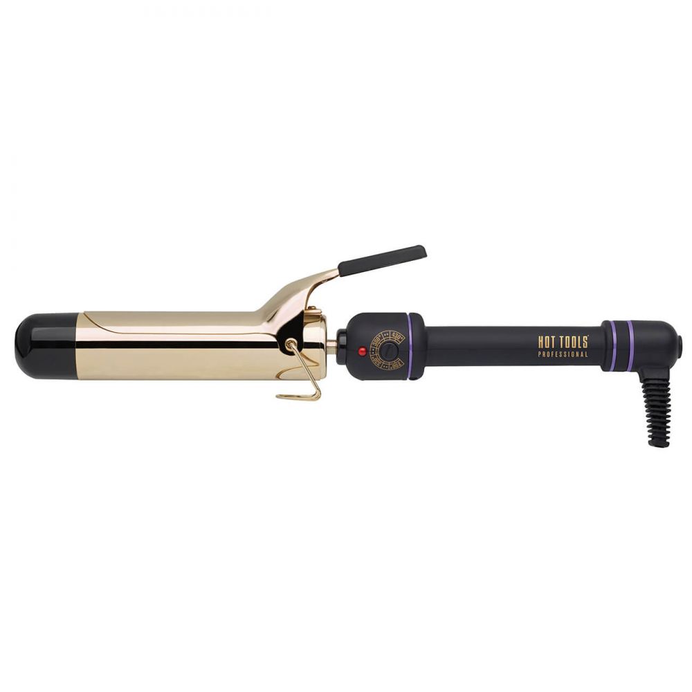24K GOLD Curling Iron Wand Spring Loaded