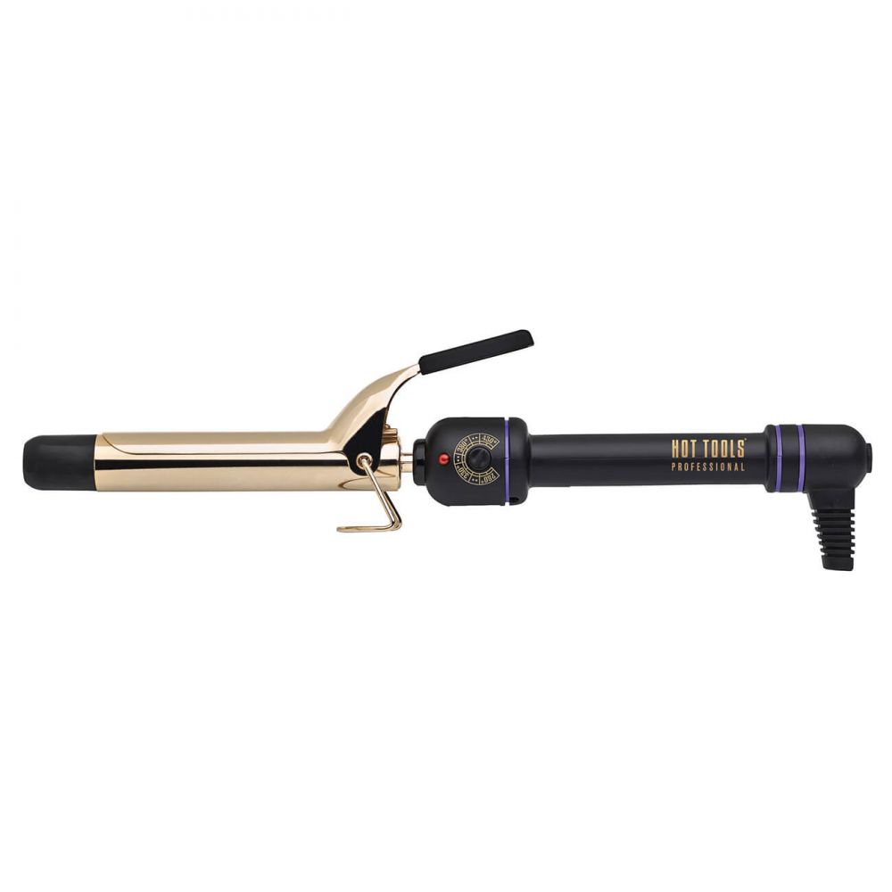 24K GOLD Curling Iron Wand Spring Loaded